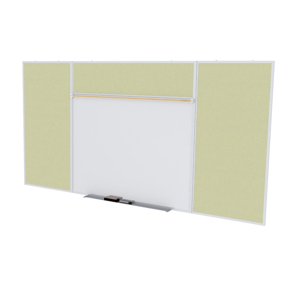 Combo Whiteboard/Bulletin, Mag Por/Vnyl, Styl E, 4 ft H x 10 ft W, Caramel